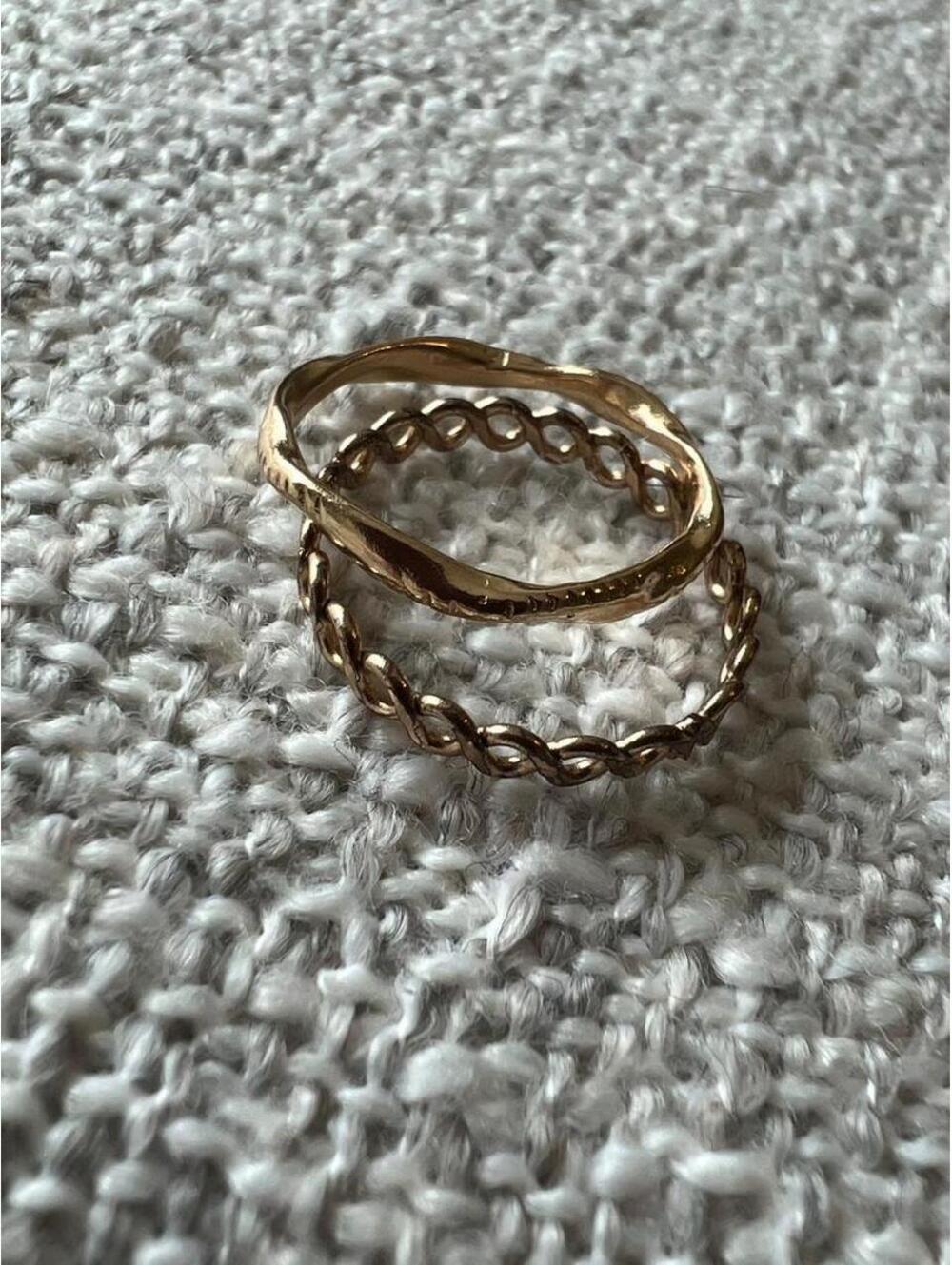 Two Women's Gold Tone Stacking Rings